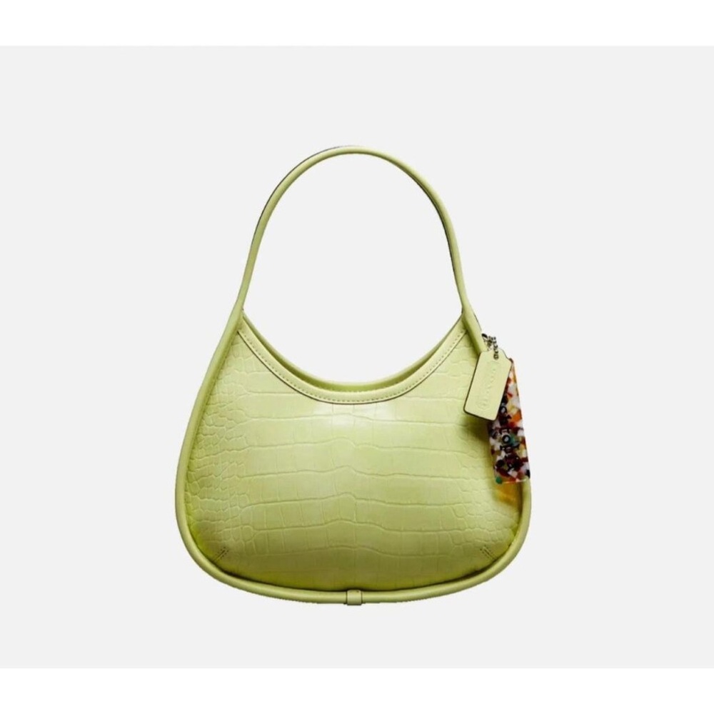 Coachtopia Lime Green Croc-Embossed Women's Bag